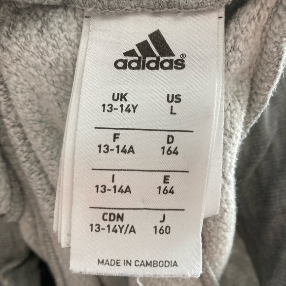 Grey and purple adidas sweatpants, kids large, fits woman’s xs - Picture 3 of 3